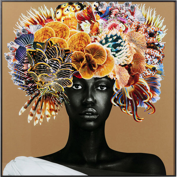 Cuadro Framed Flower Hair 120x120 cm