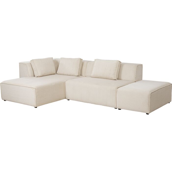 Sofa Corner Infinity Ottomane Cord Cream Left