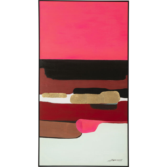 Cuadro Frame Abstract Shapes Pink 73x143 cm
