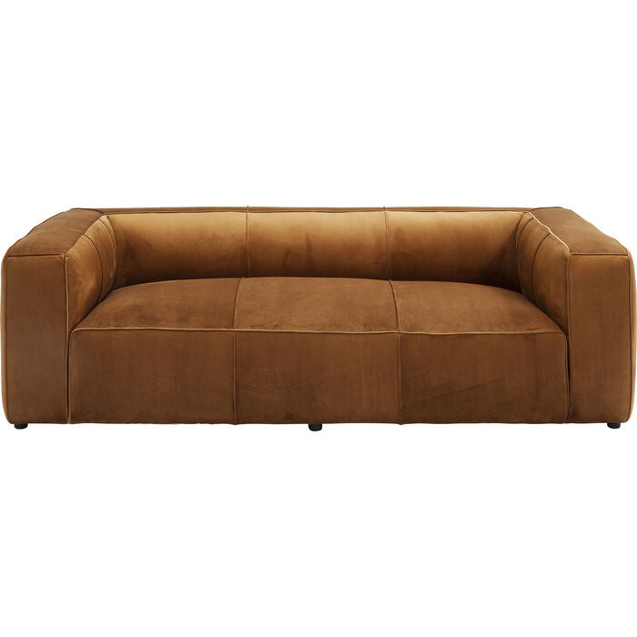 Sofa Cubetto 3-Seater Velvet Brown 220 cm